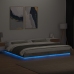 vidaXL Estructura cama con luces LED madera gris hormigón 200x200 cm