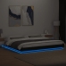 vidaXL Estructura cama con luces LED madera ingeniería negro 180x200cm