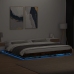 Estructura cama con luces LED madera roble ahumado 180x200 cm