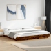 Estructura cama con luces LED madera roble ahumado 180x200 cm