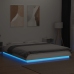 vidaXL Estructura de cama con LED madera ingeniería blanco 160x200 cm