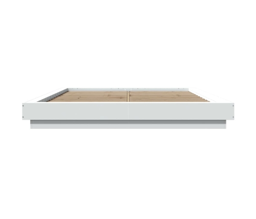 vidaXL Estructura de cama con LED madera ingeniería blanco 160x200 cm