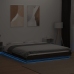 vidaXL Estructura cama con luces LED madera marrón roble 160x200 cm