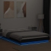 vidaXL Estructura cama con luces LED madera ingeniería negro 140x200cm