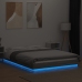 Estructura cama con luces LED madera gris Sonoma 140x200 cm