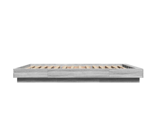 Estructura cama con luces LED madera gris Sonoma 120x200 cm