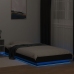 Estructura cama con luces LED madera ingeniería negro 100x200cm