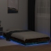 Estructura cama con luces LED madera roble ahumado 100x200 cm