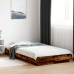 Estructura cama con luces LED madera roble ahumado 100x200 cm