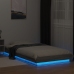 vidaXL Estructura cama con luces LED madera gris Sonoma 100x200 cm