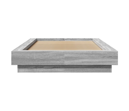 vidaXL Estructura cama con luces LED madera gris Sonoma 100x200 cm