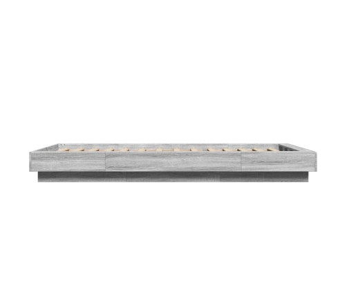 vidaXL Estructura cama con luces LED madera gris Sonoma 100x200 cm