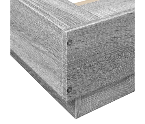 vidaXL Estructura cama con luces LED madera gris Sonoma 100x200 cm