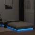 Estructura de cama con luces LED madera gris Sonoma 90x200 cm