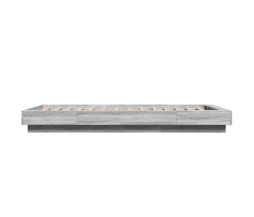 Estructura de cama con luces LED madera gris Sonoma 90x200 cm