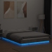 vidaXL Estructura cama con luces LED madera gris hormigón 140x190 cm