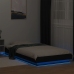 vidaXL Estructura cama con luces LED madera ingeniería negro 90x190 cm