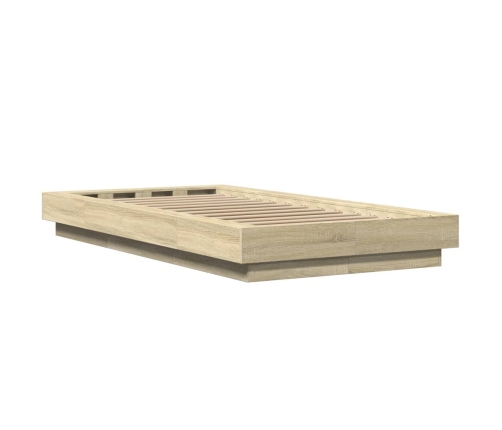 Estructura cama con luces LED madera roble Sonoma 90x190 cm