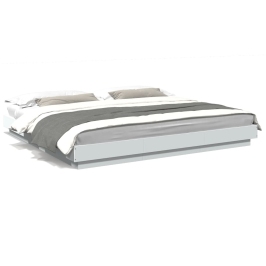 Estructura de cama madera de ingeniería blanca 200x200 cm