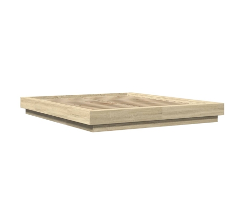 Estructura de cama madera de ingeniería roble Sonoma 160x200 cm