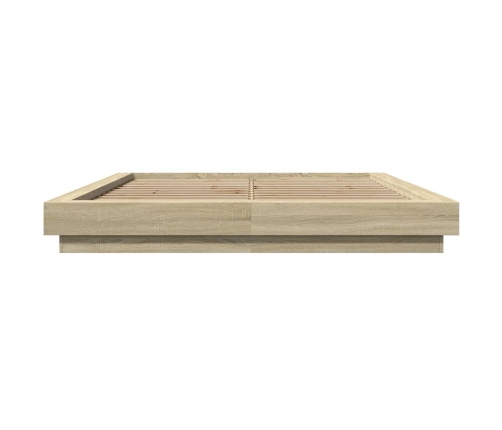 Estructura de cama madera de ingeniería roble Sonoma 160x200 cm
