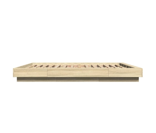 Estructura de cama madera de ingeniería roble Sonoma 160x200 cm