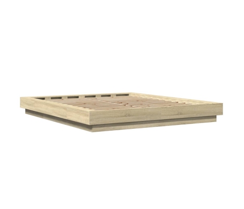 Estructura de cama madera de ingeniería roble Sonoma 160x200 cm