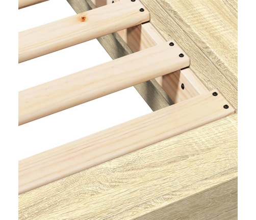 Estructura de cama madera de ingeniería roble Sonoma 160x200 cm