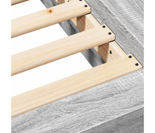 Estructura de cama madera de ingeniería gris Sonoma 160x200 cm