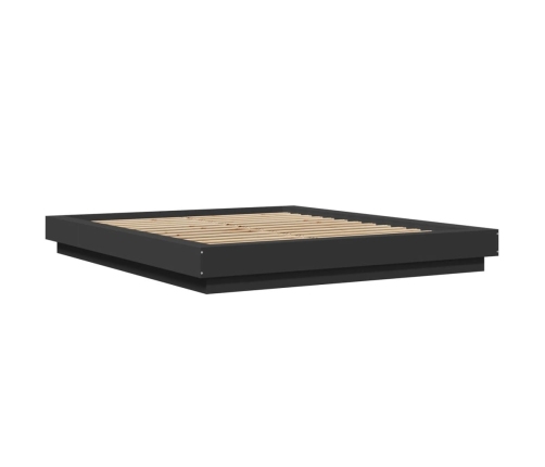 Estructura de cama madera de ingeniería negra 150x200 cm