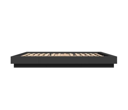 Estructura de cama madera de ingeniería negra 150x200 cm
