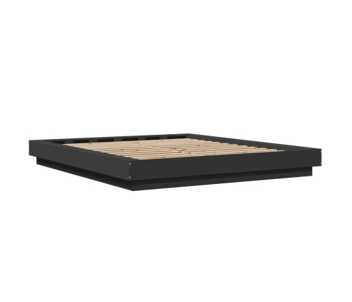 Estructura de cama madera de ingeniería negra 150x200 cm
