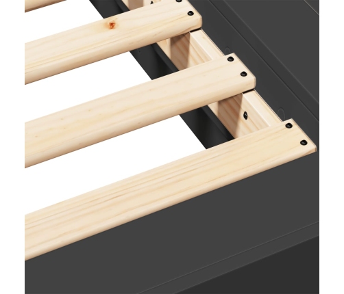 Estructura de cama madera de ingeniería negra 150x200 cm