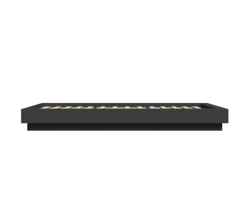 Estructura de cama madera de ingeniería negra 100x200 cm