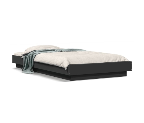Estructura de cama madera de ingeniería negra 100x200 cm