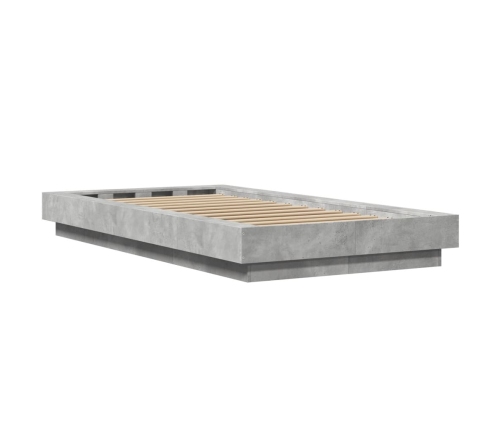 Estructura de cama madera de ingeniería gris hormigón 100x200cm