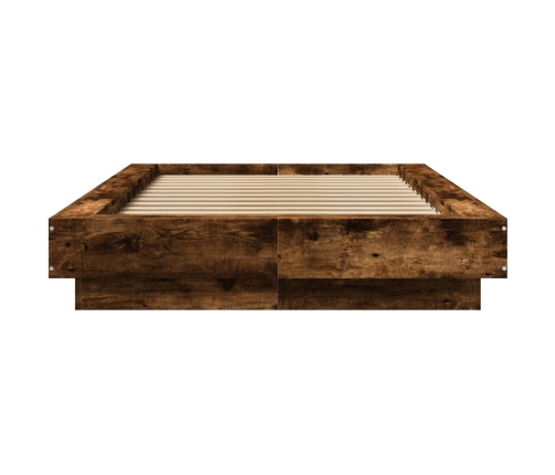 Estructura de cama madera de ingeniería roble humo 100x200 cm
