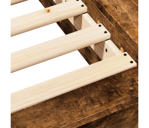 Estructura de cama madera de ingeniería roble humo 100x200 cm