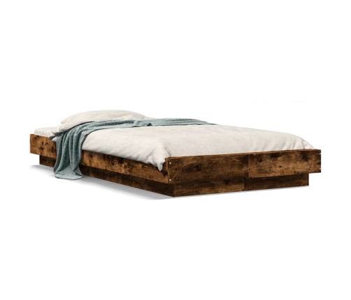 Estructura de cama madera de ingeniería roble humo 100x200 cm