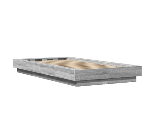 Estructura de cama madera de ingeniería gris Sonoma 100x200 cm