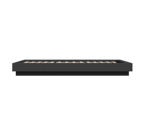 Estructura de cama madera de ingeniería negra 90x200 cm