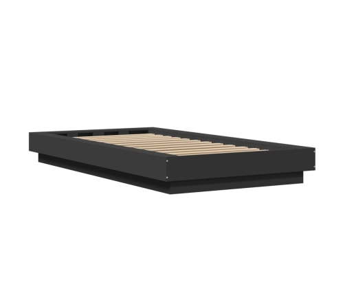 Estructura de cama madera de ingeniería negra 90x200 cm