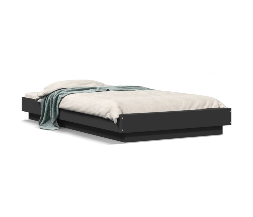 Estructura de cama madera de ingeniería negra 90x200 cm