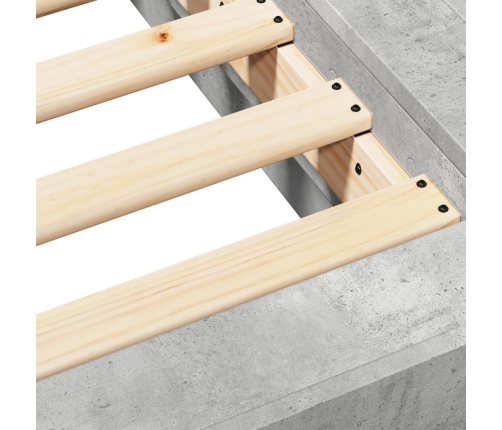 Estructura de cama madera de ingeniería gris hormigón 90x200cm