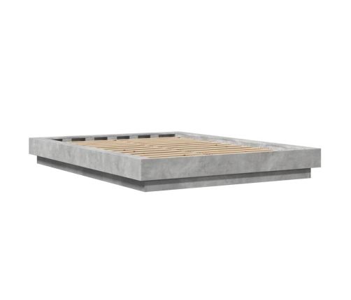 Estructura de cama madera de ingeniería gris hormigón 140x190cm