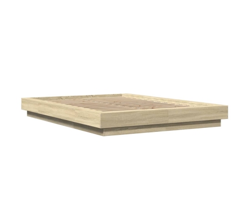 Estructura de cama madera de ingeniería roble Sonoma 135x190 cm