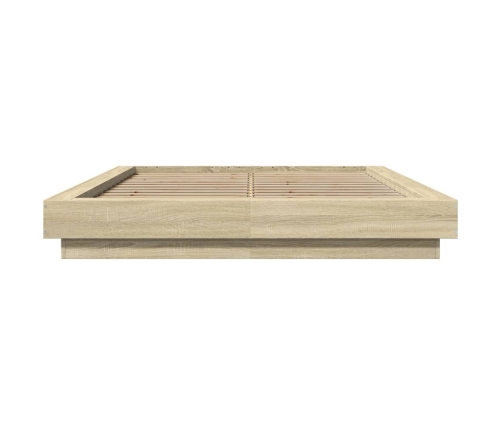 Estructura de cama madera de ingeniería roble Sonoma 135x190 cm