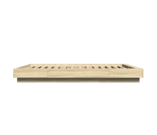 Estructura de cama madera de ingeniería roble Sonoma 135x190 cm