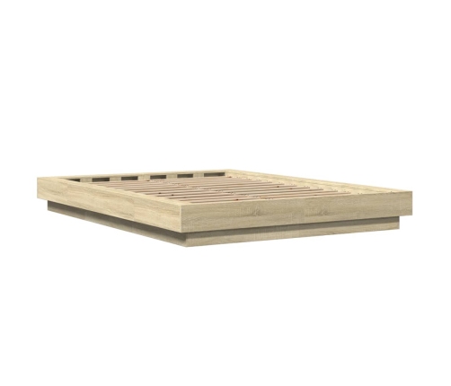 Estructura de cama madera de ingeniería roble Sonoma 135x190 cm