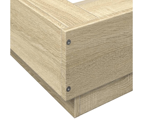 Estructura de cama madera de ingeniería roble Sonoma 135x190 cm